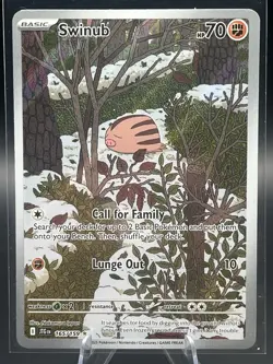 Pokemon TCG, Swinub 165/159, Journey Together Illustration Rare Holo Near Mint - Image 1