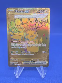 Pokemon S&V Prismatic Evolutions Pikachu ex 179/131 Gold Hyper Rare LP - Image 1