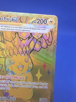 Pokemon S&V Prismatic Evolutions Pikachu ex 179/131 Gold Hyper Rare LP - Image 4