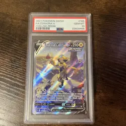 Pokemon TCG Zeraora v Full Art Chilling Reign 2021 PSA 10 Gem Mint 166/198 - Image 1