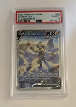 ZERAORA V 2021 Pokemon #166/198 PSA 10 GEM-MINT Chilling Reign FULL ART Graded - Image 1