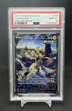 PSA 10 - GEM MINT: 2021 Pokemon Chilling Reign Alt Art Zeraora V 166/198 - Image 1