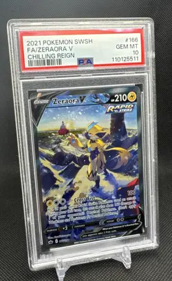 PSA 10 - GEM MINT: 2021 Pokemon Chilling Reign Alt Art Zeraora V 166/198 - Image 4