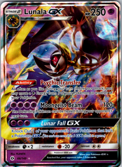 Lunala GX - 66/149 - Pokemon Sun & Moon Base Set Ultra Rare Card NM - Image 1