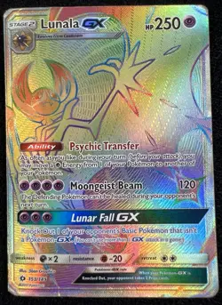 Lunala GX Holo Rainbow Secret Rare 153/149 Sun & Moon Base Set - HP - Image 1