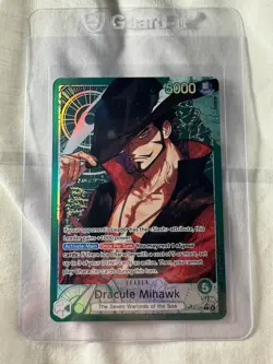One Piece OP14 The Azure Sea’s Seven - Dracule Mihawk OP14-020 Leader Alt Art - Image 1