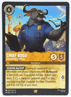 Disney Lorcana TCG - Chief Bogo- Commanding Officer 18/204 Reign of Jafar FOIL - Image 1