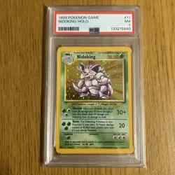 Nidoking 11/102 Rare Holo 1999 Base Set Unlimited WOTC Pokemon Cards PSA 7 NM - Image 1