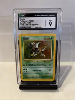 Pokemon TCG Pinsir Holo Rare Card Jungle Unlimited Vintage No Symbol Error CGC 9 - Image 1