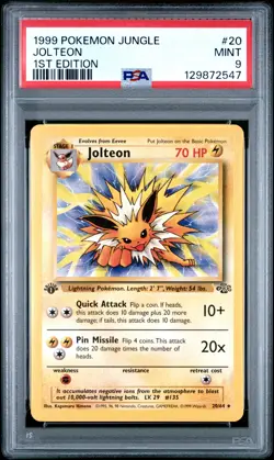 1999 Pokemon Jungle 1st Edition Jolteon 9 PSA #20 - Image 1