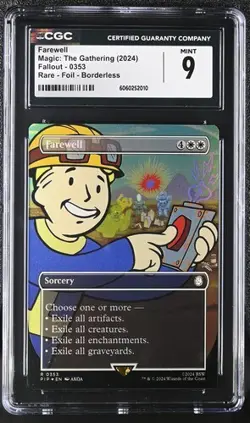 MTG Fallout Vaultboy Farewell Borderless Foil #353 CGC 9 - Image 1
