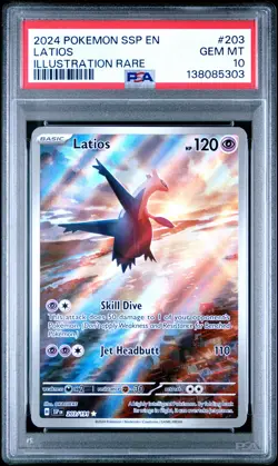 2024 POKEMON SSP EN-SURGING SPARKS ILLUSTRATION RARE #203 LATIOS PSA 10 - Image 1