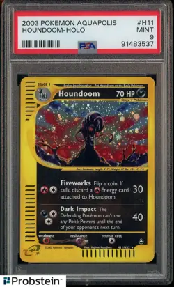 2003 Pokemon Aquapolis #H11 Houndoom Holo PSA 9 MINT - Image 1