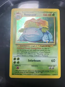 Pokemon Cards Venusaur 15/102 Holo Rare Base Set WOTC - NM - Image 1