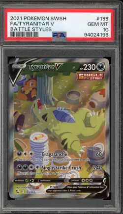 Pokemon Tyranitar V Battle Styles Full Alt Art #155 PSA 10 Gem Mint - Image 1