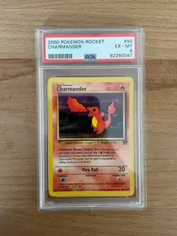 2000 Pokemon Game Rocket Charmander 50/82 Base Set EX Mint PSA 6 Grade - Image 1