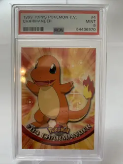 1999 TOPPS TV POKEMON #4 CHARMANDER PSA 9 MINT - Image 1