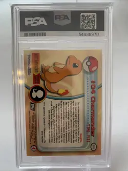 1999 TOPPS TV POKEMON #4 CHARMANDER PSA 9 MINT - Image 2