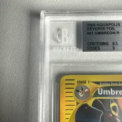 Umbreon Reverse Foil Rare Aquapolis 41/147 Beckett 9 WOTC Vintage Pokemon - Image 3