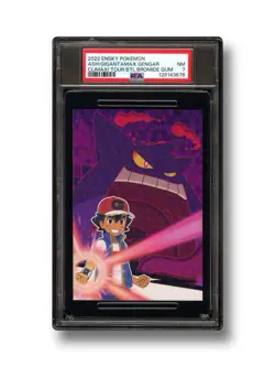 2022 ENSKY POKEMON CLIMAX TOURNAMENT BROMIDE GIGANTAMAX GENGAR & ASH HOLO PSA 7 - Image 1