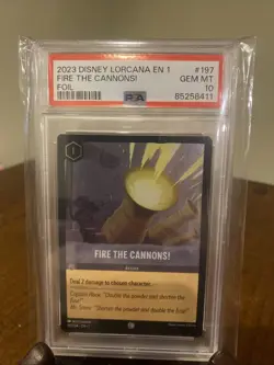 2023 Disney Lorcana En 1 Foil Fire The Cannons! #197 Gem MT PSA 10 - Image 1