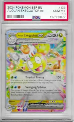 POKEMON ALOLAN EXEGGUTOR ex #133 SSP EN SURGING SPARKS PSA 10 GEM MINT - Image 1