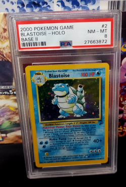 2000 Pokemon Base Set 2 Blastoise #2 Holo Rare PSA 8 NM-MT - Image 1
