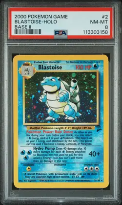 2000 POKEMON BASE SET 2 #2 BLASTOISE-HOLO PSA 8 - Image 1