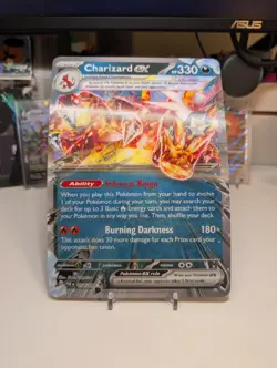 Jumbo Lenticular Charizard ex 054/091 / SVP196 Exclusive Promo Pokemon - NM - Image 1