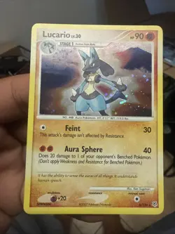 Pokemon Lucario 6/130 Holo Rare Diamond & Pearl Card NM Condition - Image 4