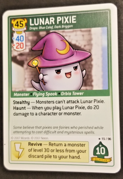 MapleStory iTCG Set 1 LUNAR PIXIE RARE Green Monster Card NM/LP - Image 1