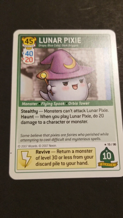 MapleStory iTCG Set 1 LUNAR PIXIE RARE Green Monster Card NM/LP - Image 2