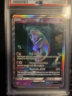 Pokemon TCG Shining Legends Mewtwo GX Secret Rare Card 78/73 PSA 9 Mint 2017 #78 - Image 2