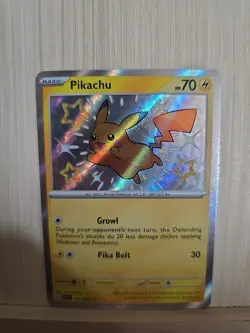 Pokemon Pikachu TCG Holo Shiny Rare Card Paldean Fates 131/091 - Image 3
