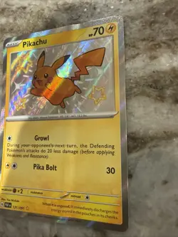 Pokemon Pikachu TCG Holo Shiny Rare Card Paldean Fates 131/091 - Image 3