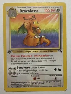 Pokemon 1st Edition Dracolosse - French Dragonite 19/62 Fossil 2000 Mod Play - Image 1