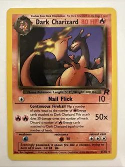 Pokemon TCG Dark Charizard #21/82 Team Rocket Non-Holo Regular LP - TCCCX - Image 1