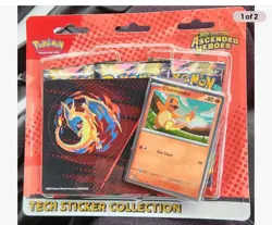 Pokemon TCG Charmander Tech Sticker Collection Ascended Heroes 3 Pack Blister - Image 1