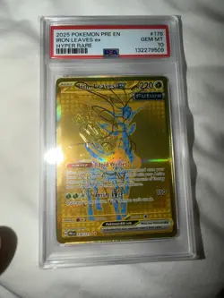 PSA 10 POKEMON PRISMATIC EVOLUTIONS HYPER RARE 176 IRON LEAVES EX ERROR TEXTURE - Image 2