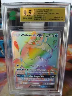 Wishwashi GX 151/145 Guardians Rising Rainbow Rare Pokemon MNT 9.5 Gem Mint 2017 - Image 1