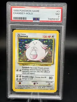 Pokemon TCG Chansey Base Set 3/102 Holo Unlimited Holo Rare PSA grade 7 👀 - Image 1