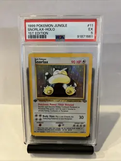 Pokemon TCG Snorlax Jungle 11/64 Holo Unlimited Holo Rare PSA 5 1st Edition - Image 1