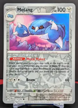 Pokemon Metang #114/162 English Temporal Forces Reverse Holo - Image 1