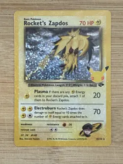 Pokemon TCG Rockets Zapdos Holo Classic Collection 15/132 Celebrations - Image 1