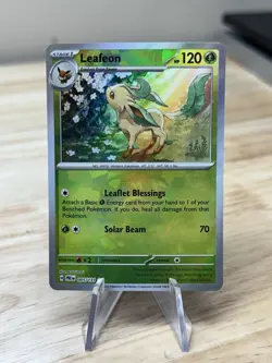 Pokemon TCG Leafeon #005/131 Masterball Pattern Holo SV: Prismatic Evolutions - Image 1