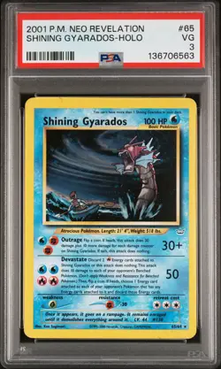2001 POKEMON NEO REVELATION #65 SHINING GYARADOS-HOLO PSA 3 - Image 1