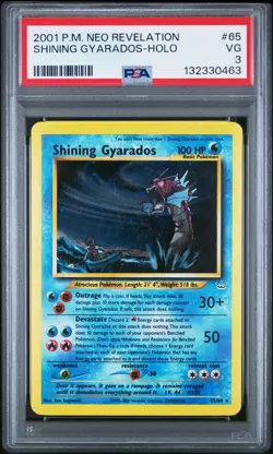 2001 POKEMON NEO REVELATION #65 SHINING GYARADOS-HOLO PSA 3 - Image 1