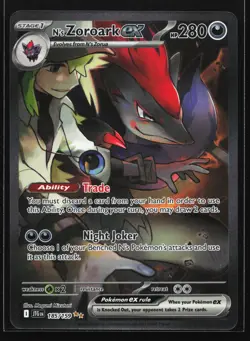 N's Zoroark ex 185/159 Journey Together Special Illustration Rare Pokemon Card - Image 1