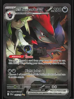 N's Zoroark ex 185/159 Journey Together Special Illustration Rare Pokemon Card - Image 1