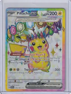 Pikachu EX Ultra Rare Card 219/191 Surging Sparks Near Mint Condition - Image 1
